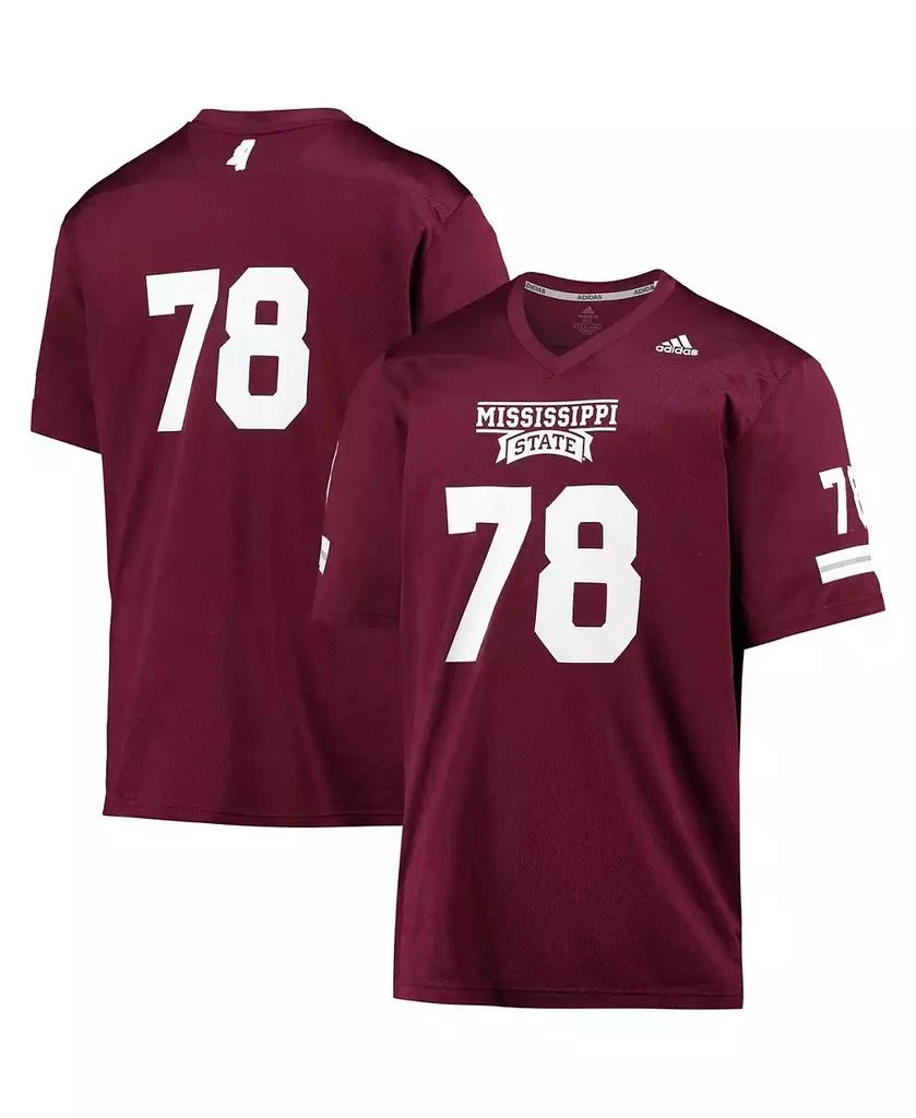 商品Adidas|Men's #78 Maroon Mississippi State Bulldogs Team Premier Football Jersey,价格¥1003,第2张图片详细描述