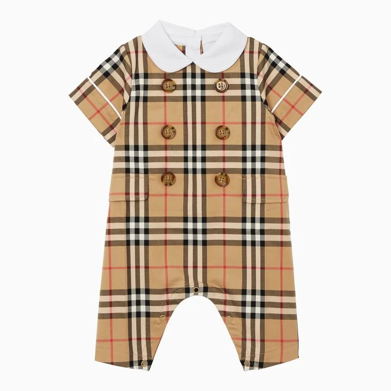 商品Burberry|Vintage Check beige cotton bodysuit,价格¥2603,第1张图片