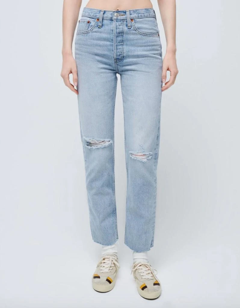 商品Re/Done|70s Stovepipe Surf Blue Destroyed Jeans,价格¥3239,第1张图片