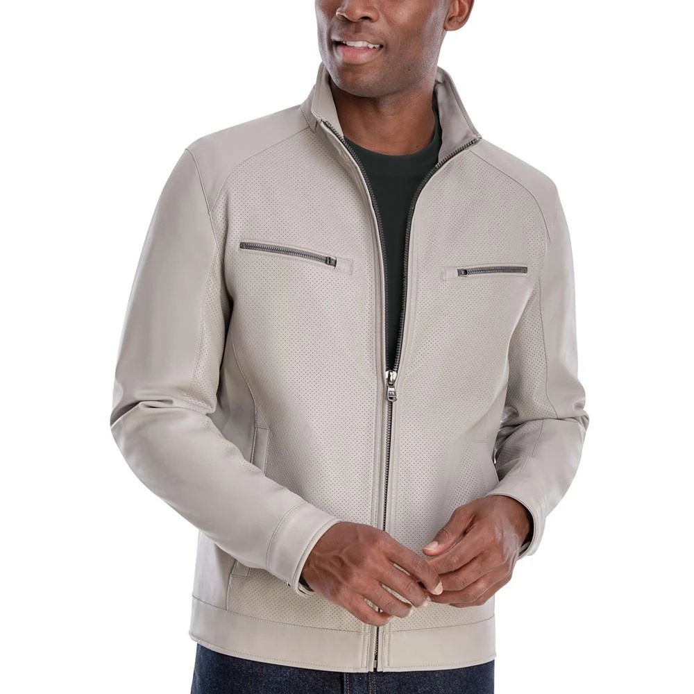 Michael Kors Men's Perforated Faux Leather Moto Jacket, Created for Macy's 3