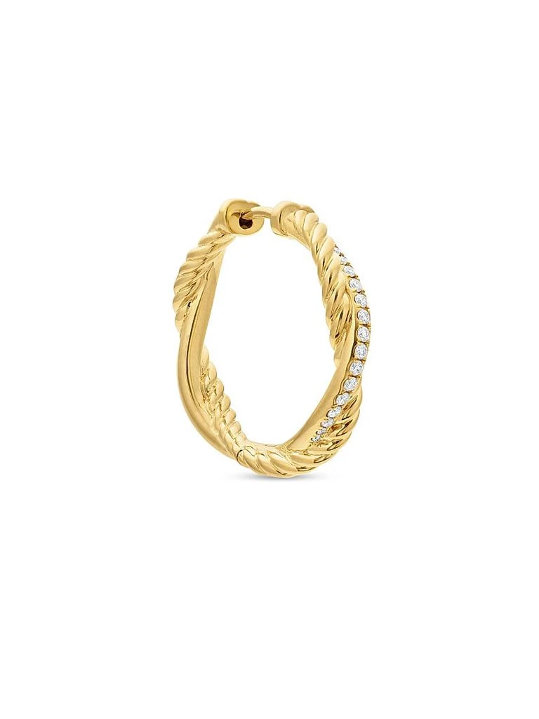 商品David Yurman|Petite Infinity Hoop Earrings in 18K Yellow Gold with Diamonds, 17.3MM,价格¥28108,第5张图片详细描述