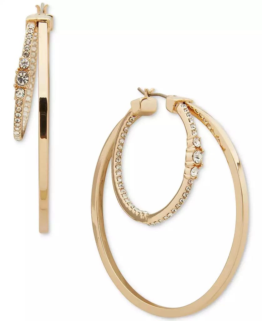 商品Karl Lagerfeld Paris|Crystal Split Medium Hoop Earrings, 1.8",价格¥252,第1张图片