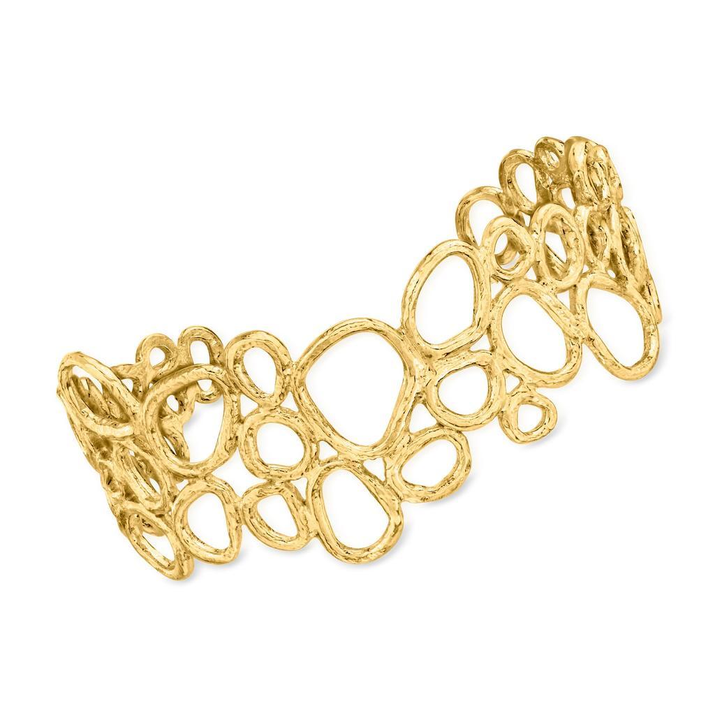 商品Ross-Simons|Ross-Simons 18kt Gold Over Sterling Cut-Out Cuff Bracelet,价格¥1081-¥1225,第1张图片