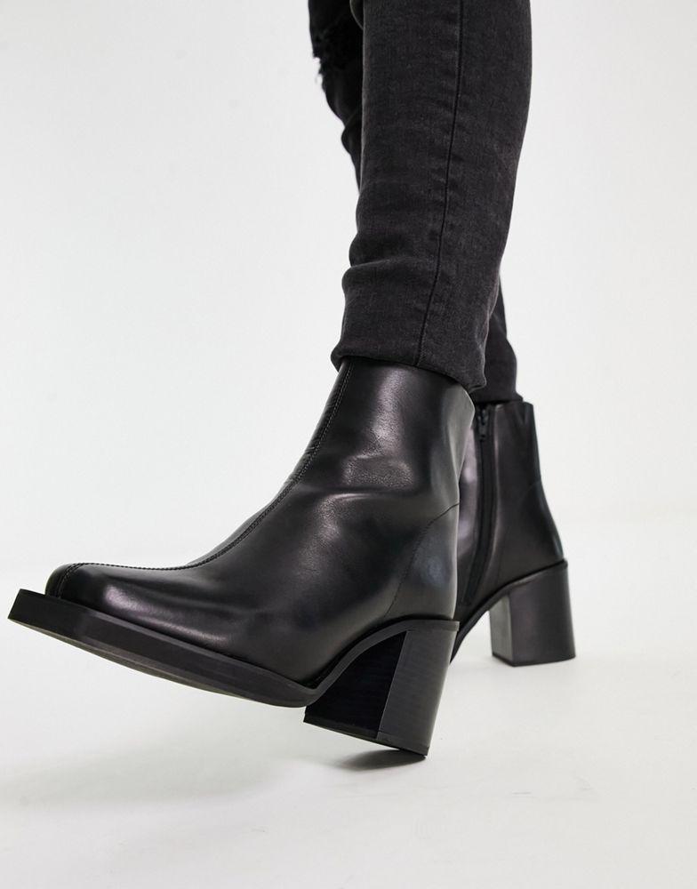 商品ASOS|ASOS DESIGN Heeled chelsea boots with angled toe,价格¥747,第5张图片详细描述