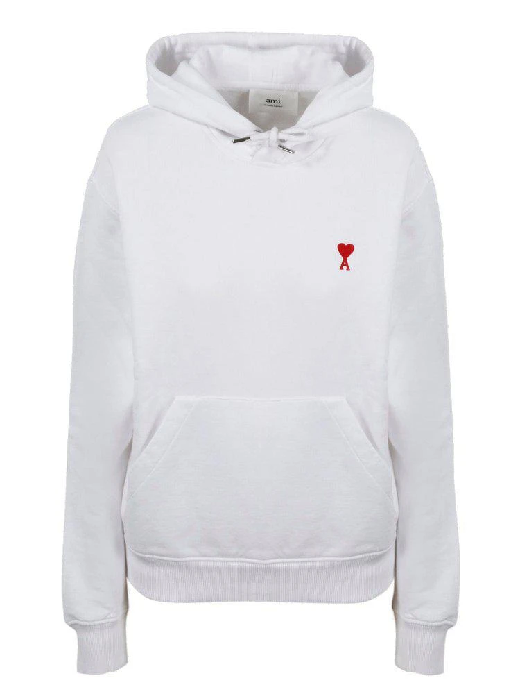 商品AMI|AMI Logo Embroidered Drawstring Hoodie,价格¥1541,第1张图片