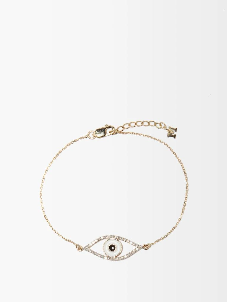 商品MATEO|Eye of Protection diamond & 14kt gold bracelet,价格¥13392,第1张图片