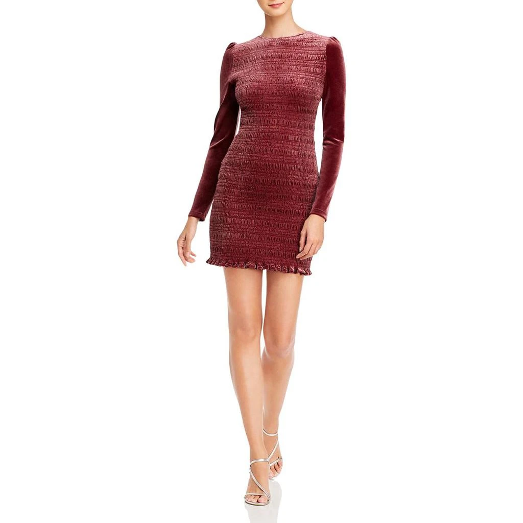 商品AQUA|Aqua Womens Velvet Smocked Cocktail Dress,价格¥92,第1张图片