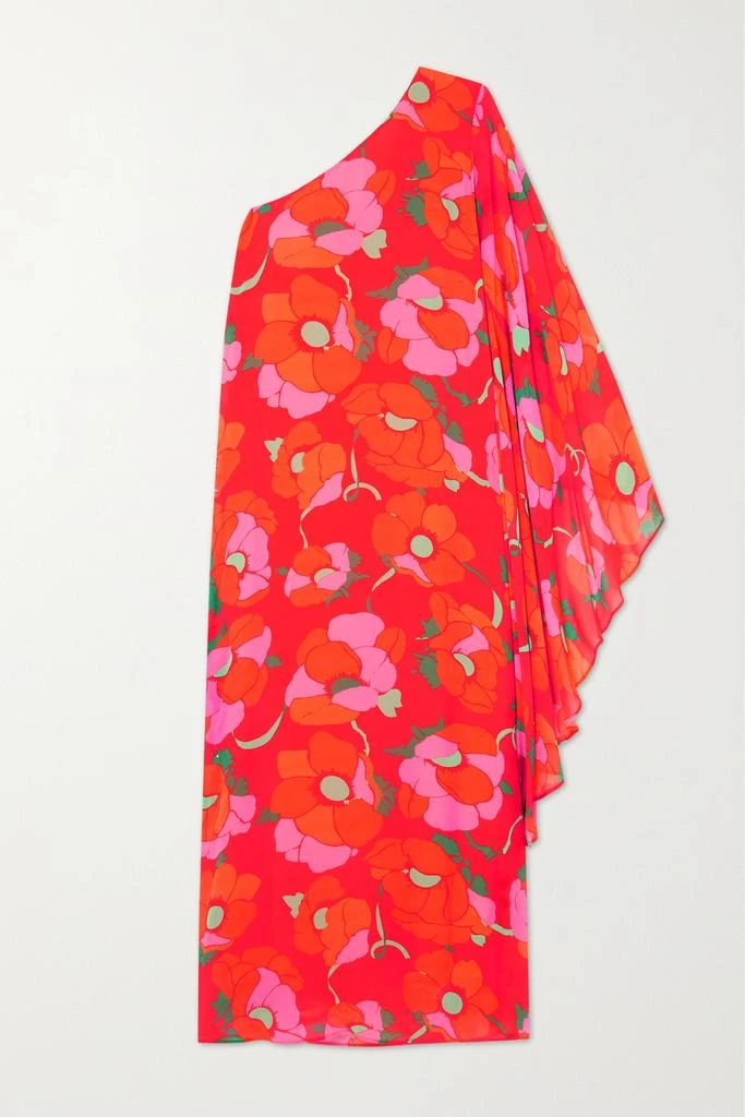 商品Rixo|Liza 单肩垂坠花卉印花乔其纱超长连衣裙,价格¥2263,第1张图片