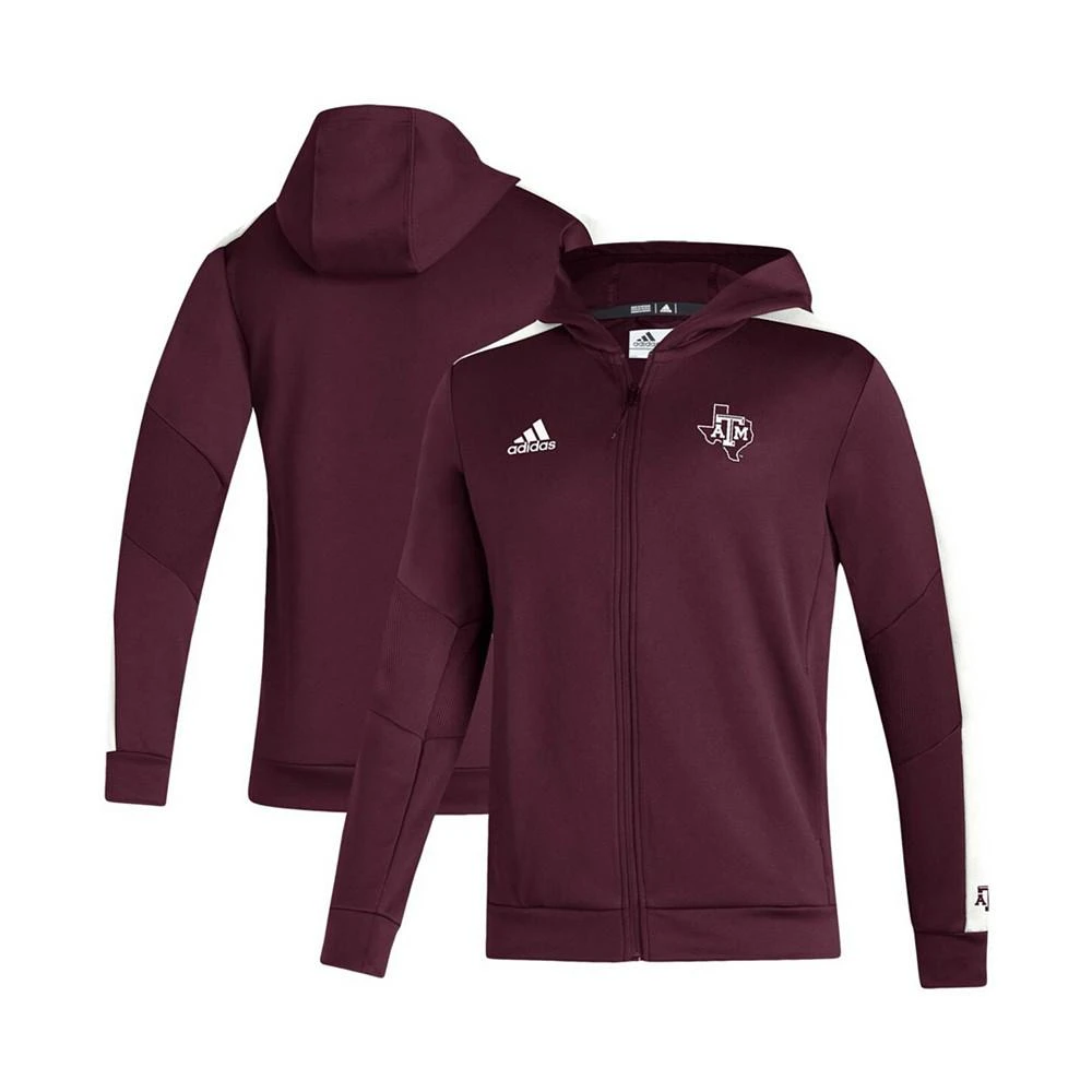 商品Adidas|Men's Maroon Texas A M Aggies 2021 Sideline Aeroready Full-Zip Hoodie,价格¥622,第1张图片