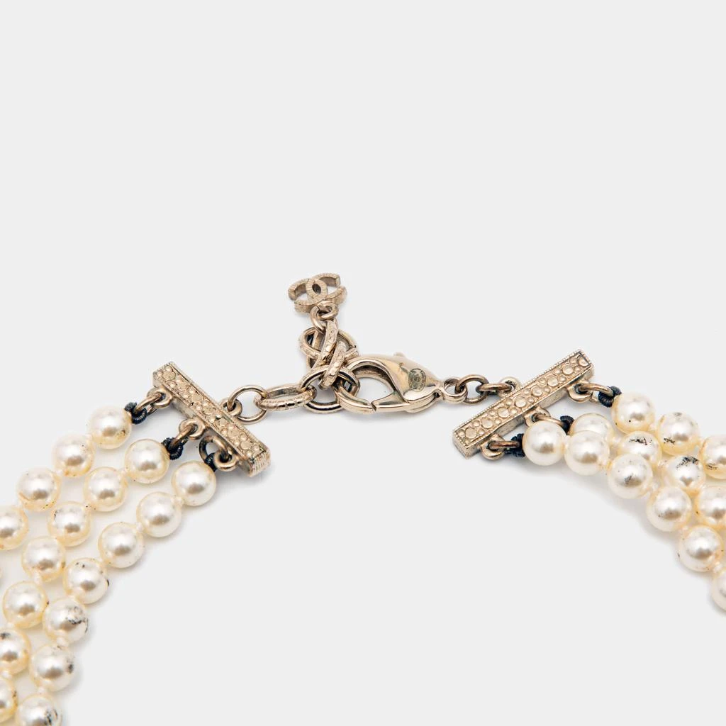 Chanel CC Faux Pearl Gold Tone Necklace 商品