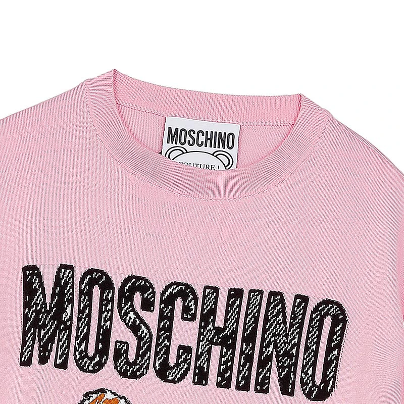 MOSCHINO/莫斯奇诺 女士棉质粉色泰迪熊长袖针织套衫 09305501 A1224 （清仓特价） 商品