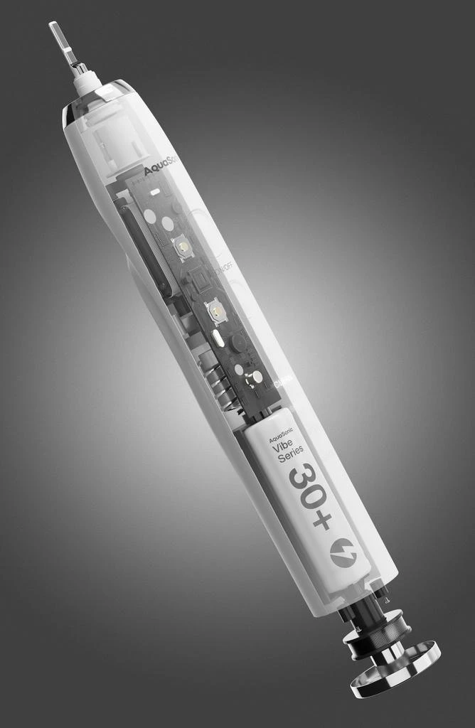 商品AquaSonic|VIBE Series White UltraSonic Whitening Toothbrush with 8 DuPont Brush Heads & Travel Case,价格¥304,第3张图片详细描述