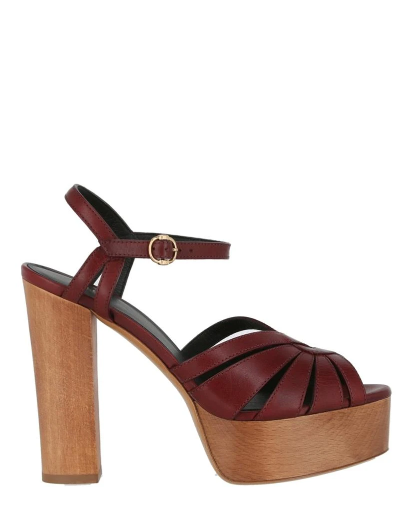 商品Celine|Leather Wooden Platform Sandals,价格¥5974,第1张图片