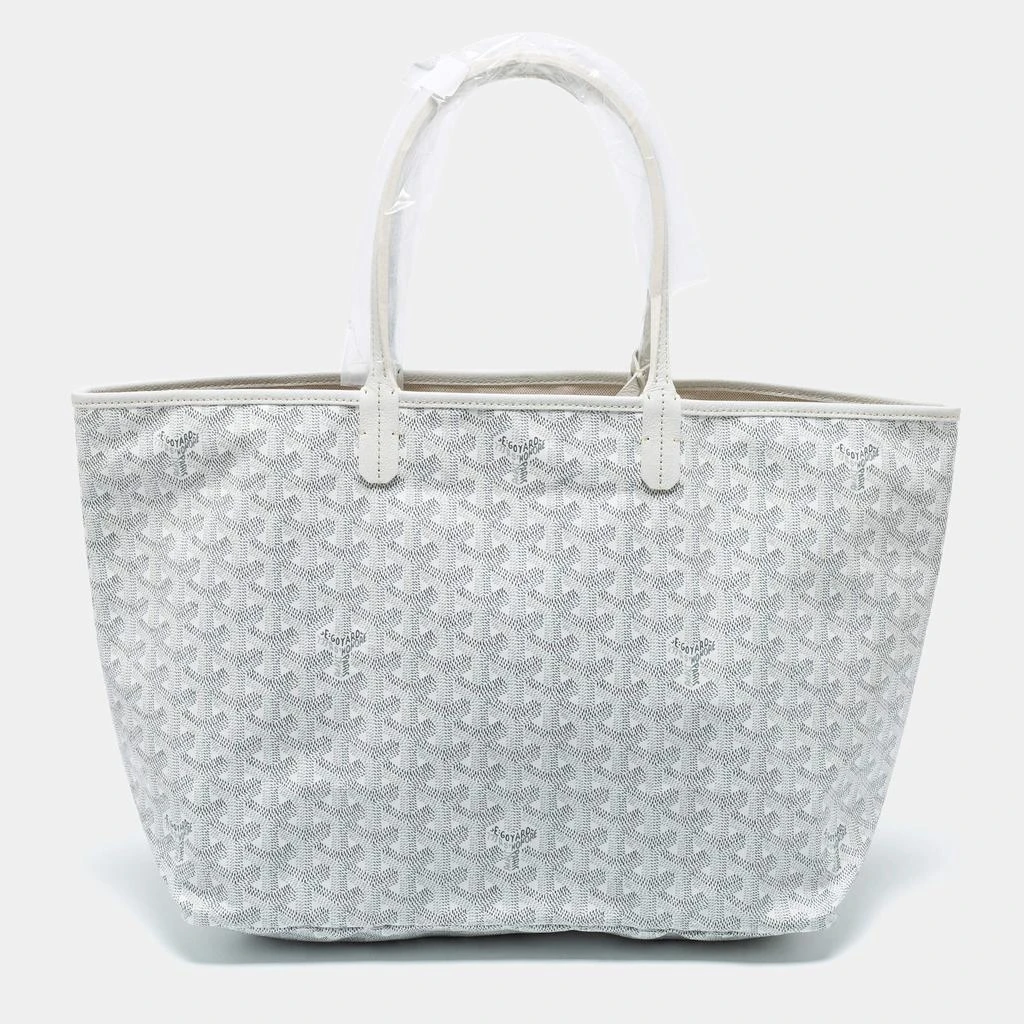 商品Goyard|Goyard White Goyardine Coated Canvas and Leather Saint Louis PM Tote,价格¥22979,第4张图片详细描述