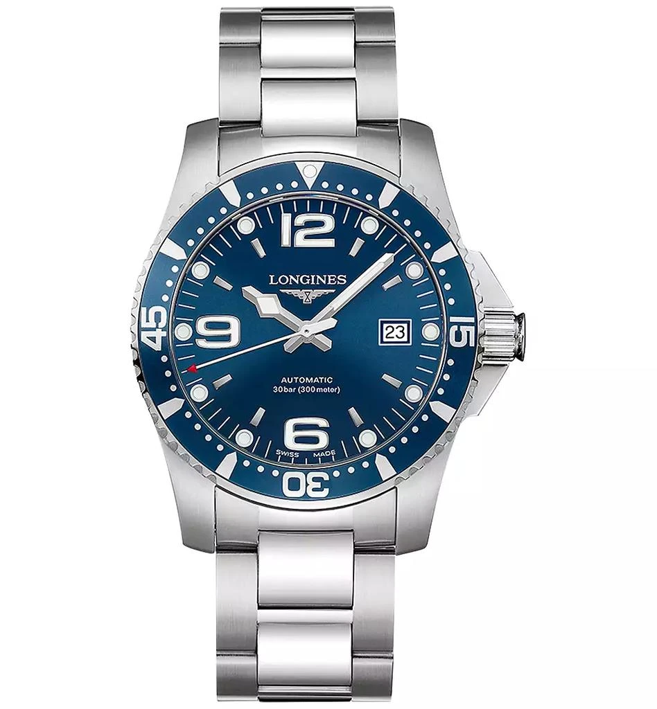 商品Longines|Men's Swiss Automatic HydroConquest Stainless Steel Bracelet Watch 41mm,价格¥10412,第1张图片