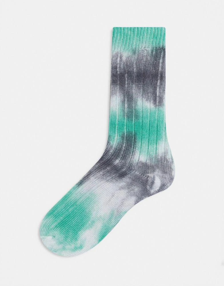 商品ASOS|ASOS DESIGN ribbed boot sock in tie dye,价格¥44,第1张图片