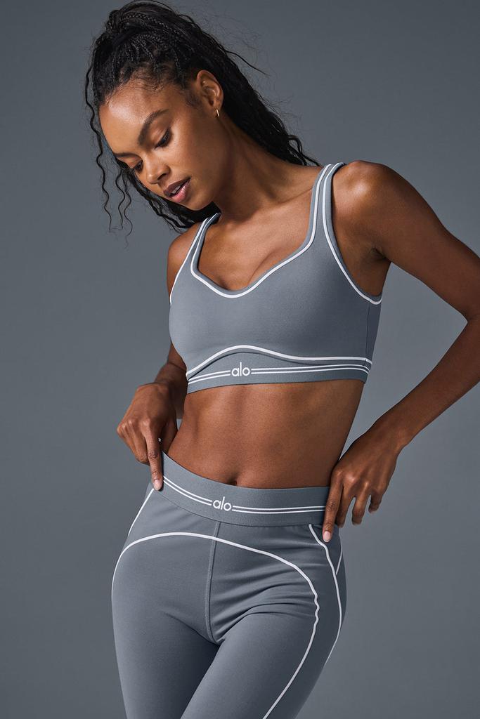 alo Airbrush Heart Throb Bra スポーツ ブラ ヨガ Airbrush Heart Throb Bra - White/Black | Alo Yoga