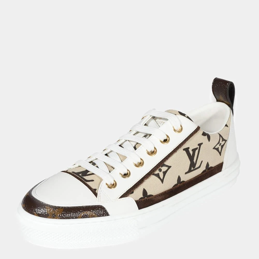 商品[二手商品] Louis Vuitton|Louis Vuitton White/Beige Monogram Canvas Stellar Sneaker EU 35.5,价格¥7014,第2张图片详细描述