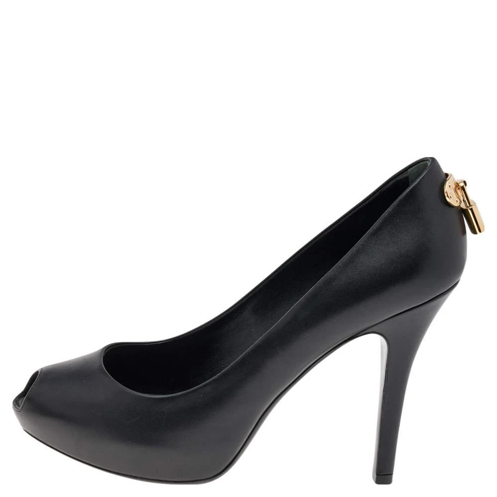 商品[二手商品] Louis Vuitton|Louis Vuitton Black Leather Oh Really!  Pumps Size 38,价格¥3236,第2张图片详细描述