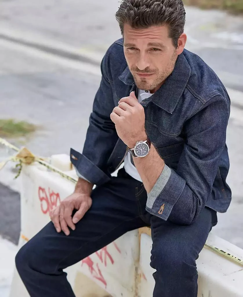 Eco-Drive Men's Calendrier Brown Leather Strap Watch 44mm 商品