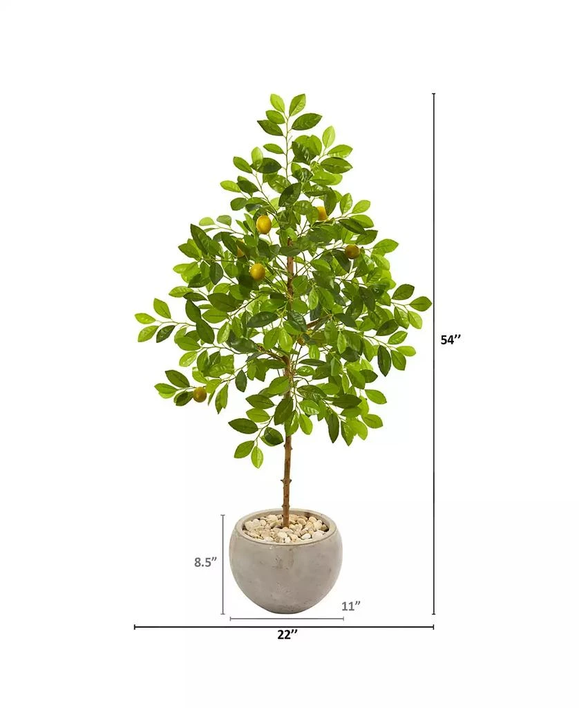 商品NEARLY NATURAL|54" Lemon Artificial Tree in Sand Colored Planter,价格¥1795,第2张图片详细描述