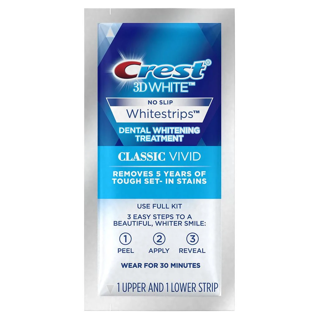 商品Crest|Crest 3D Whitestrips, Classic Vivid, Teeth Whitening Strip Kit, 20 Strips (10 Count Pack),价格¥275,第2张图片详细描述