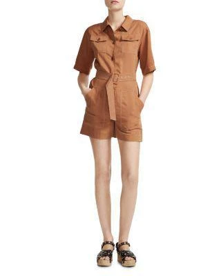 商品Maje|Iparomane Belted Romper,价格¥1261,第1张图片