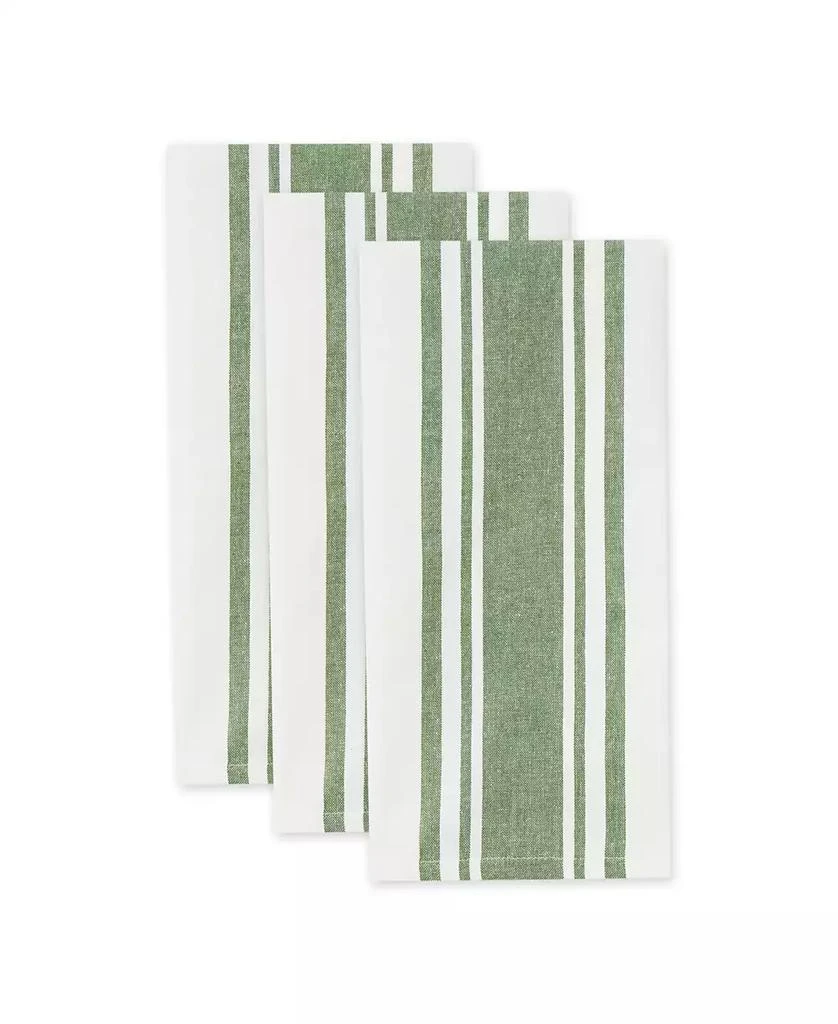 商品Design Imports|Everyday Kitchen Dishtowel Collection Large Chef Stripe Tea Towel, 18x28", Basil Green, 3 Count,价格¥150,第4张图片详细描述