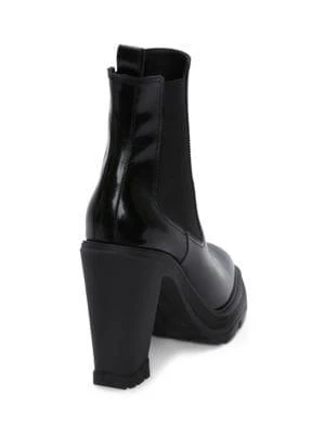 商品Alexander McQueen|Leather Chelsea Block Heel Booties,价格¥1344,第3张图片详细描述