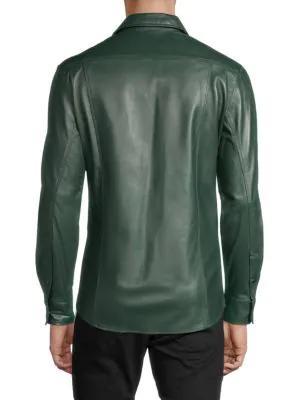 商品RON TOMSON|Snap Front Leather Shirt,价格¥1829,第4张图片详细描述