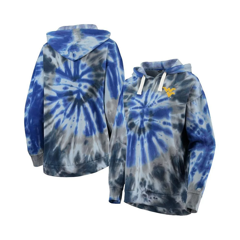 商品Colosseum|Women's Navy West Virginia Mountaineers Slow Ride Spiral Tie-Dye Oversized Pullover Hoodie,价格¥385,第1张图片