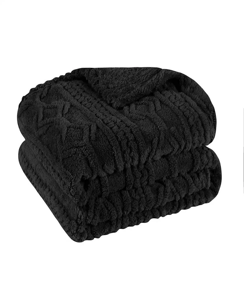 商品Superior|Boho Knit Jacquard Fleece Plush Fluffy Blanket,价格¥236,第1张图片