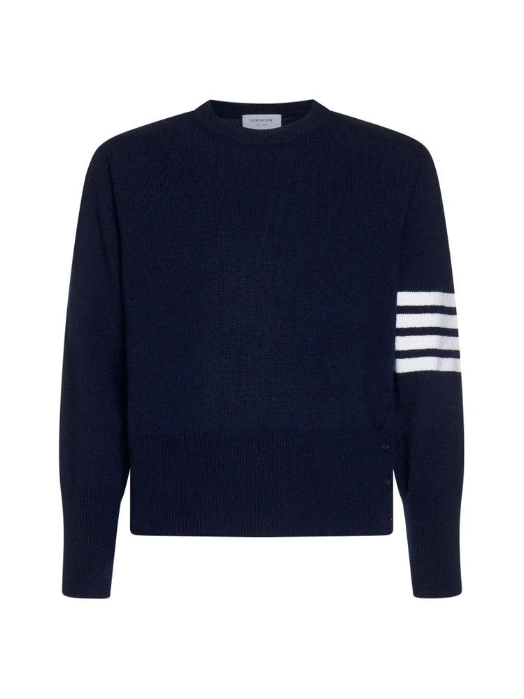 商品Thom Browne|Thom Browne 4-Bar Crewneck Knit Jumper,价格¥4608,第1张图片