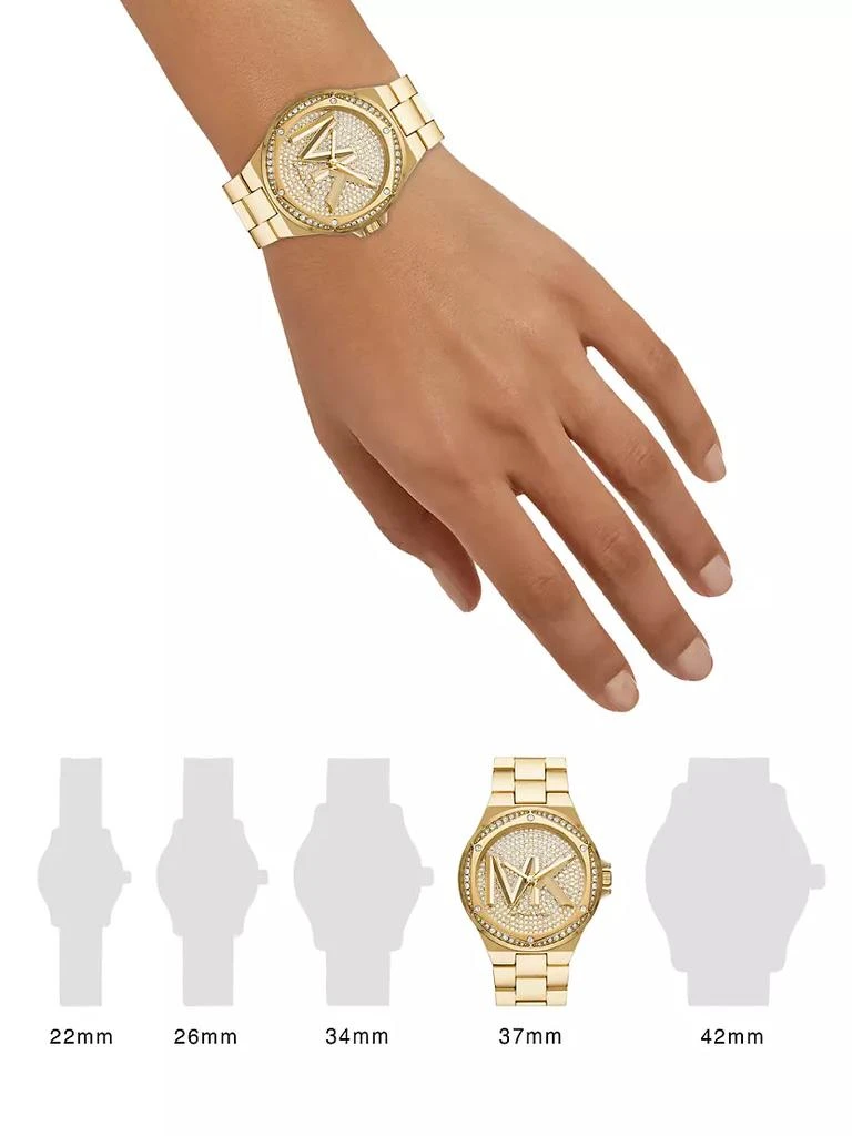 商品Michael Kors|Lennox Three-Hand Goldtone Stainless Steel Watch,价格¥2213,第2张图片详细描述