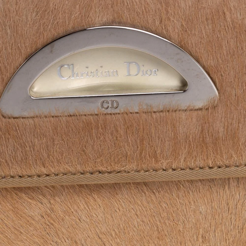 Dior Beige/Cream Calf Hair and Patent Leather Trifold Wallet 商品
