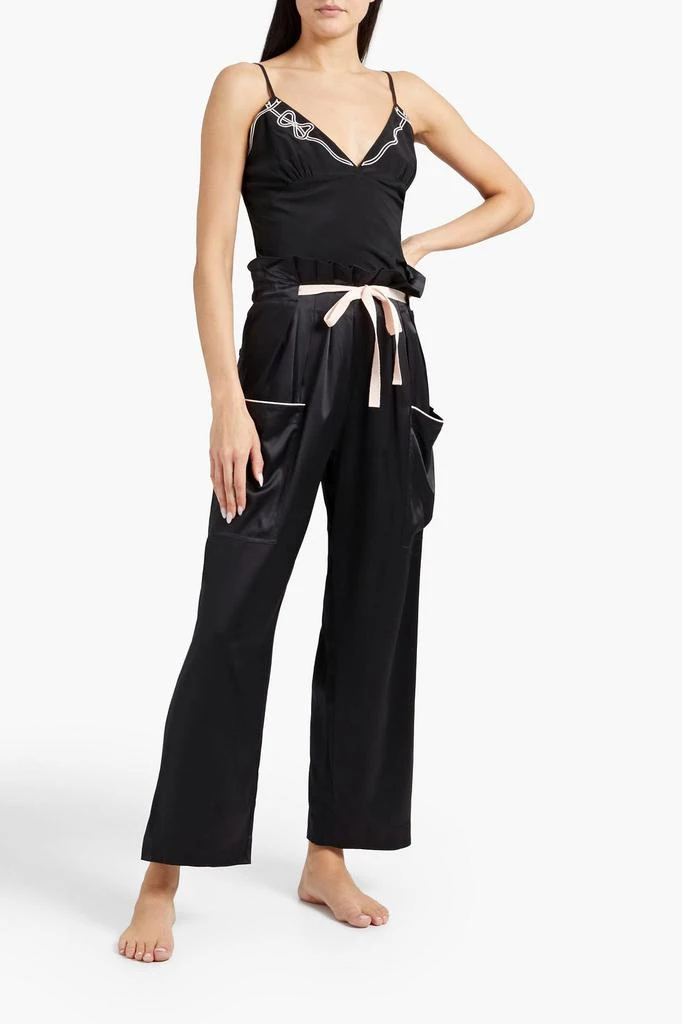 商品L'Agent by Agent Provocateur|Ezra silk-blend charmeuse pajama pants,价格¥759,第2张图片详细描述