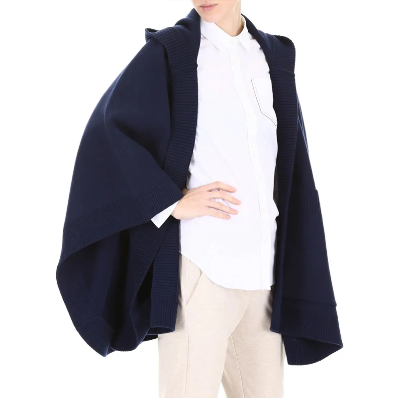Burberry 博柏利 蓝色羊毛女士针织斗篷 8007213 商品