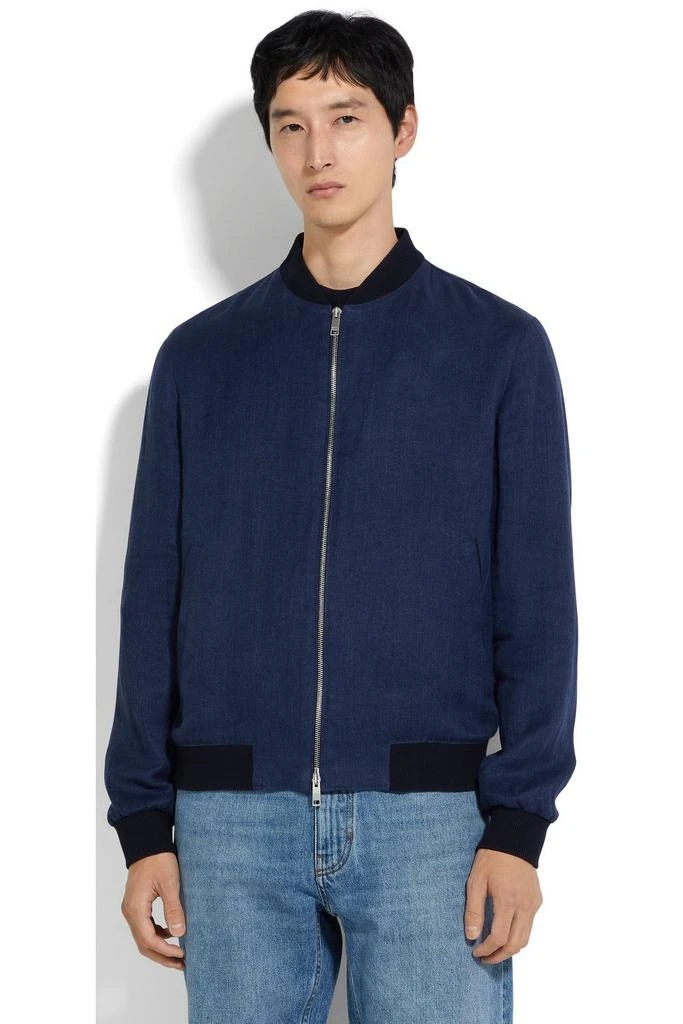 商品Zegna|Zegna Oasi Lino Bomber Jacket,价格¥17617,第2张图片详细描述
