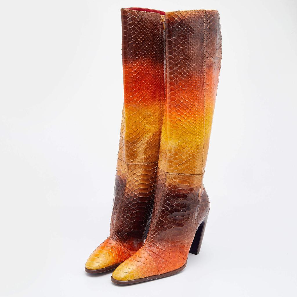 商品[二手商品] Fendi|Fendi Multicolor Python Over The Knee Boots Size 38,价格¥3757,第4张图片详细描述