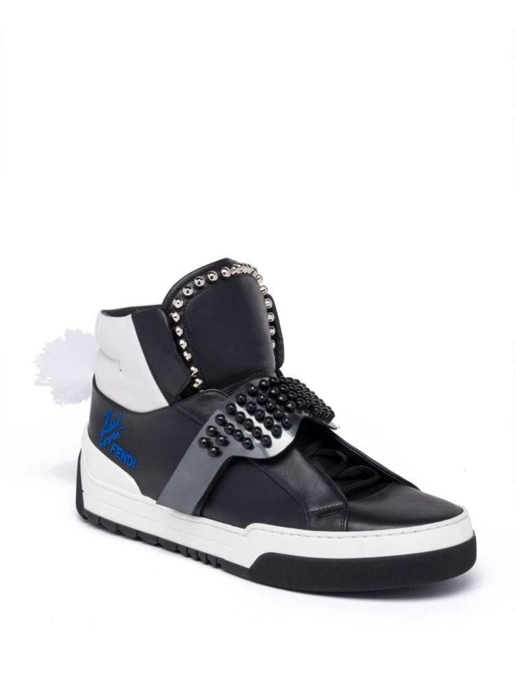 商品Fendi|Karlito Studded High-Top   Leather Sneakers,价格¥4198,第1张图片