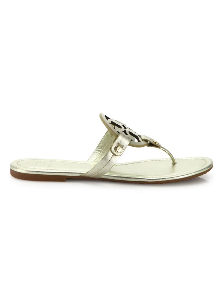 商品Tory Burch|Miller Metallic Leather Thong Sandals,价格¥559,第1张图片