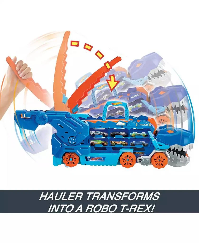 商品Hot Wheels|City Ultimate Hauler, Transforms Into A T-Rex with Race Track, Stores 20 Plus Cars,价格¥379,第4张图片详细描述