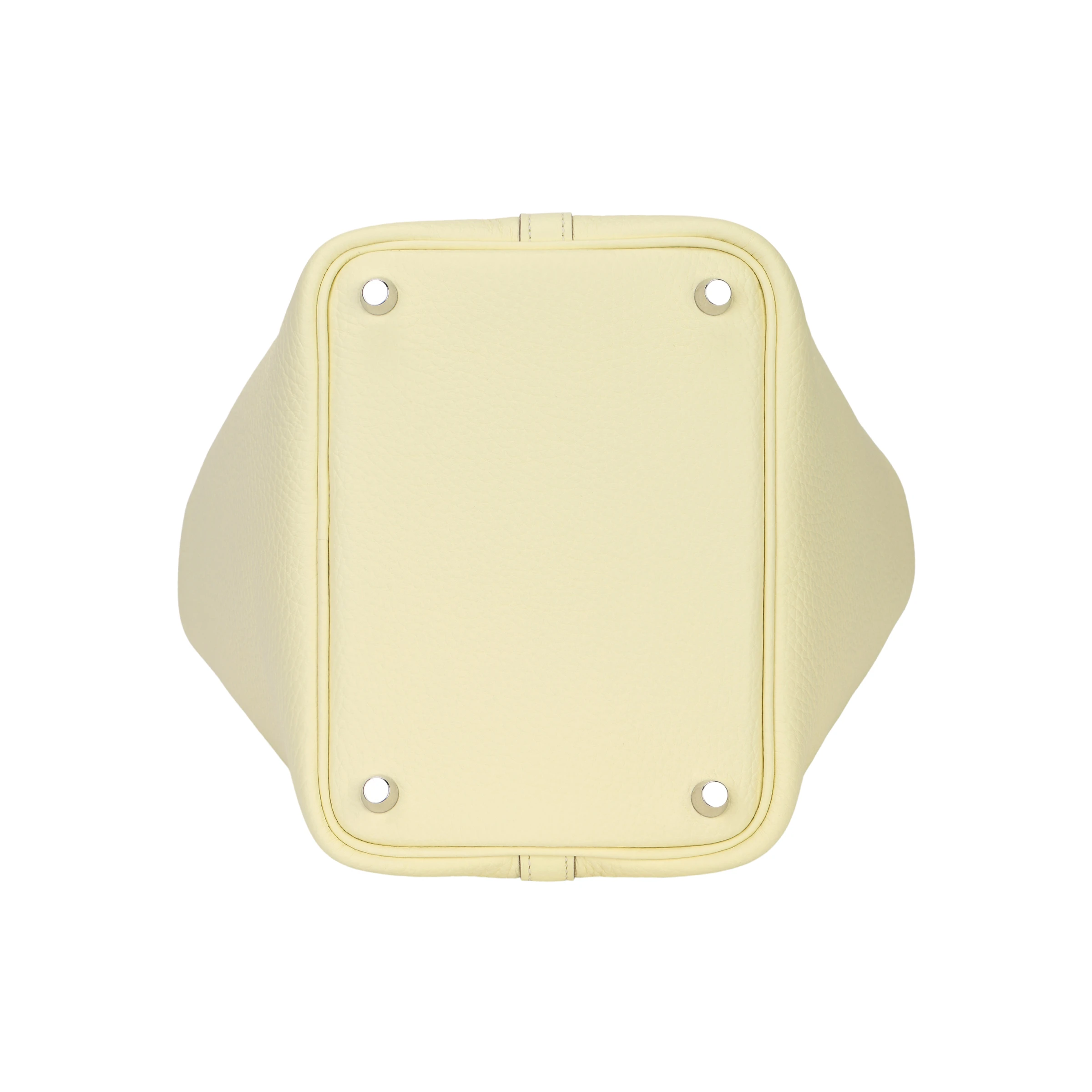 商品[国内直发] Hermes|爱马仕 Picotin Lock 18 银扣 Clemence小公牛皮 菜篮子水桶包手提包 男女同�款情侣款 Jaune Milton米尔顿黄,价格¥35822,第7张图片详细描述