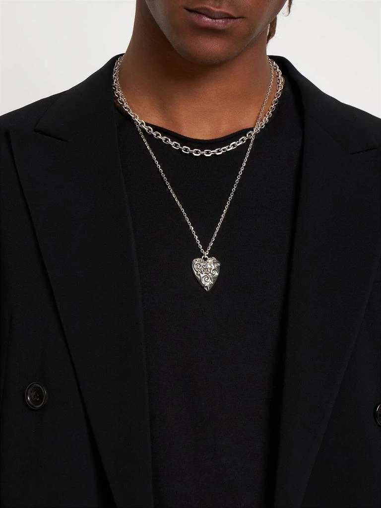商品Emanuele Bicocchi|Large Arabesque Heart Charm Necklace,价格¥3149,第1张图片