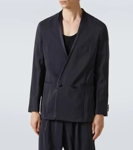 商品Giorgio Armani|双排扣真丝混纺西装式外套,价格¥13150,第3张图片详细描述