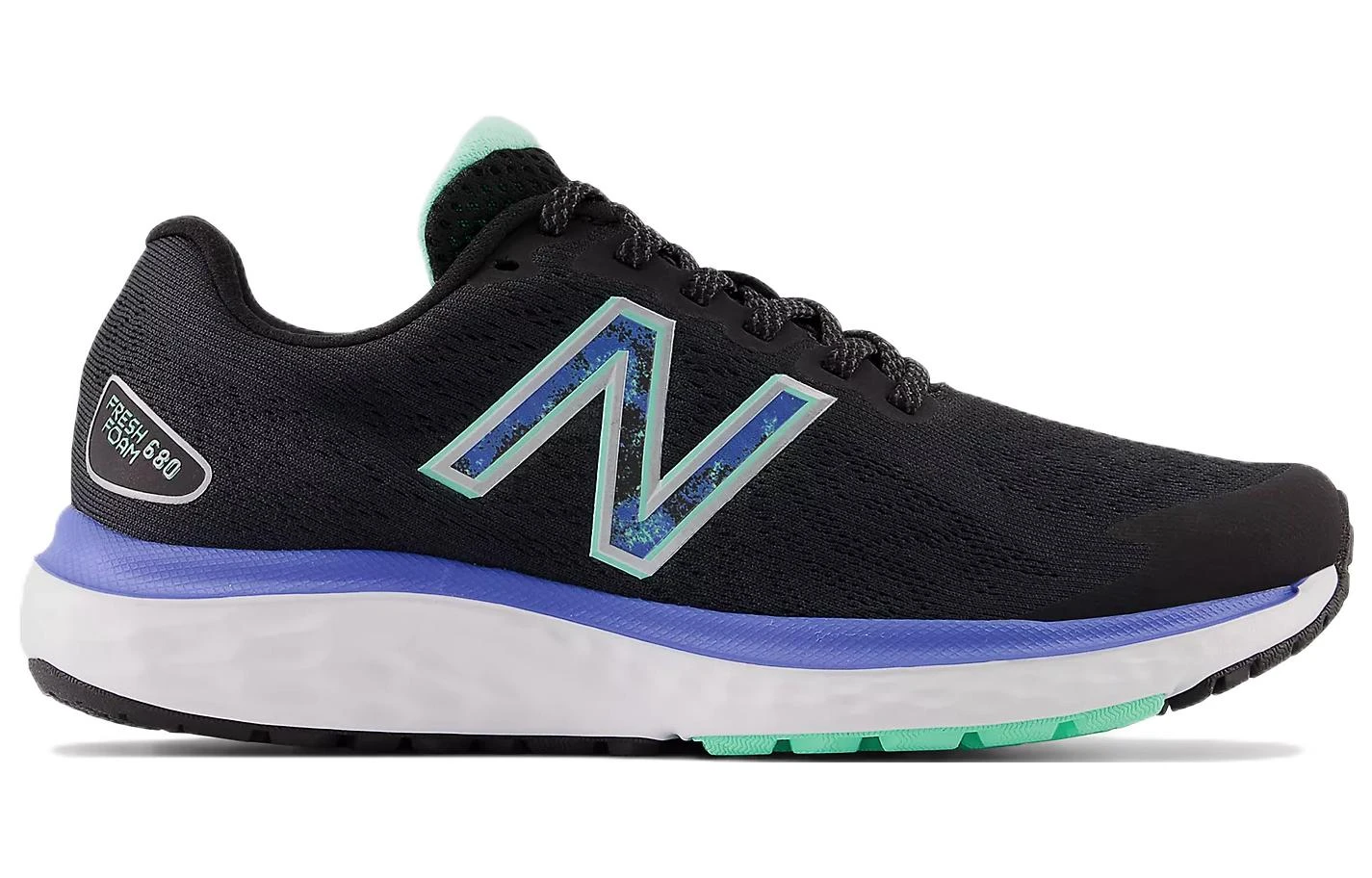 商品[国内直发] New Balance|NB 990 V7 v7 Fresh Foam 复古 织物皮革防滑耐磨透气 低帮跑步鞋 女款 黑蓝色,价格¥311,第3张图片详细描述