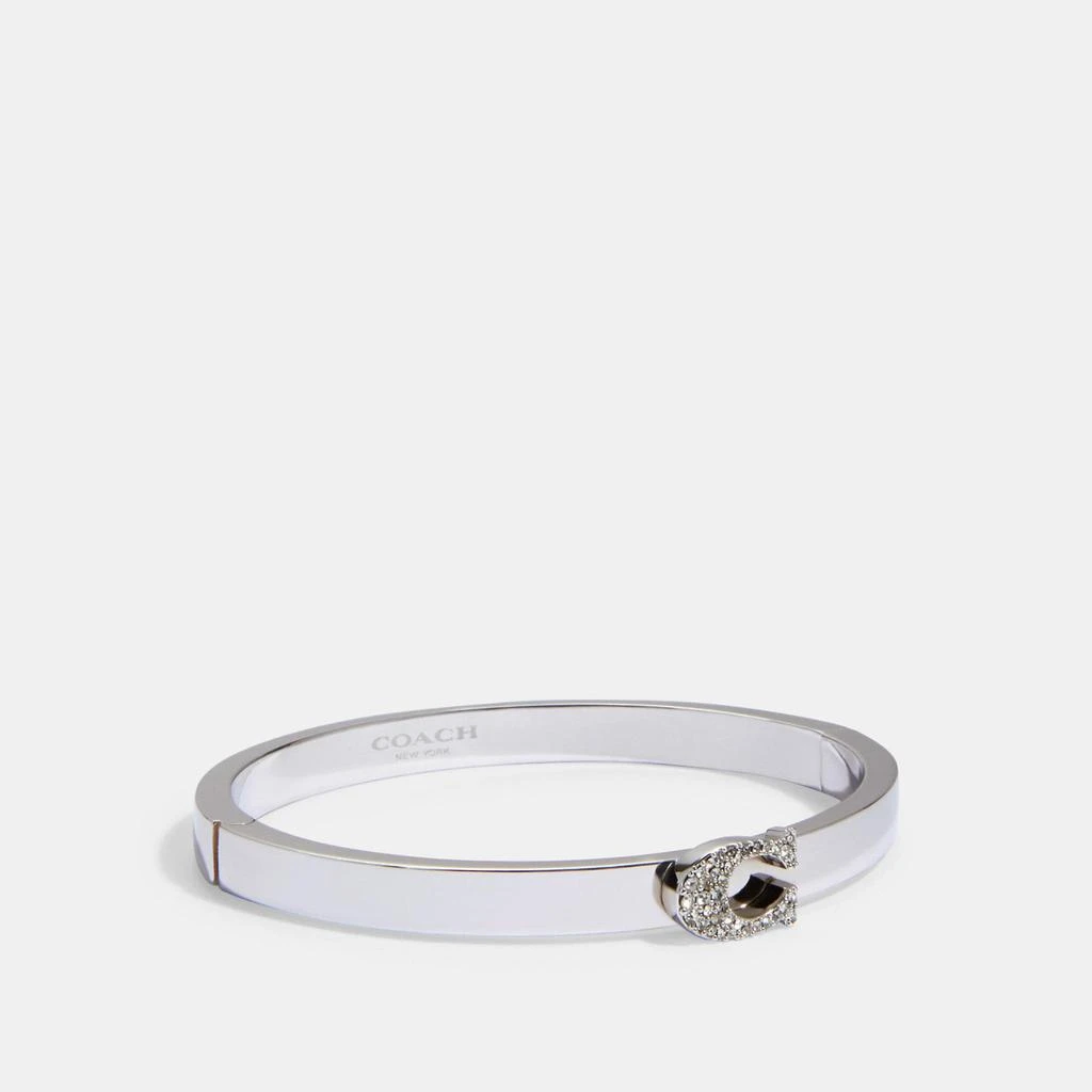 商品Coach|Pave Signature Hinged Bangle,价格¥434,第1张图片