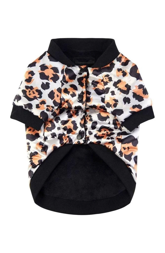 商品Fresh Pawz|Leopard Print Satin Jacket | Dog Clothing - Large,价格¥264,第1张图片