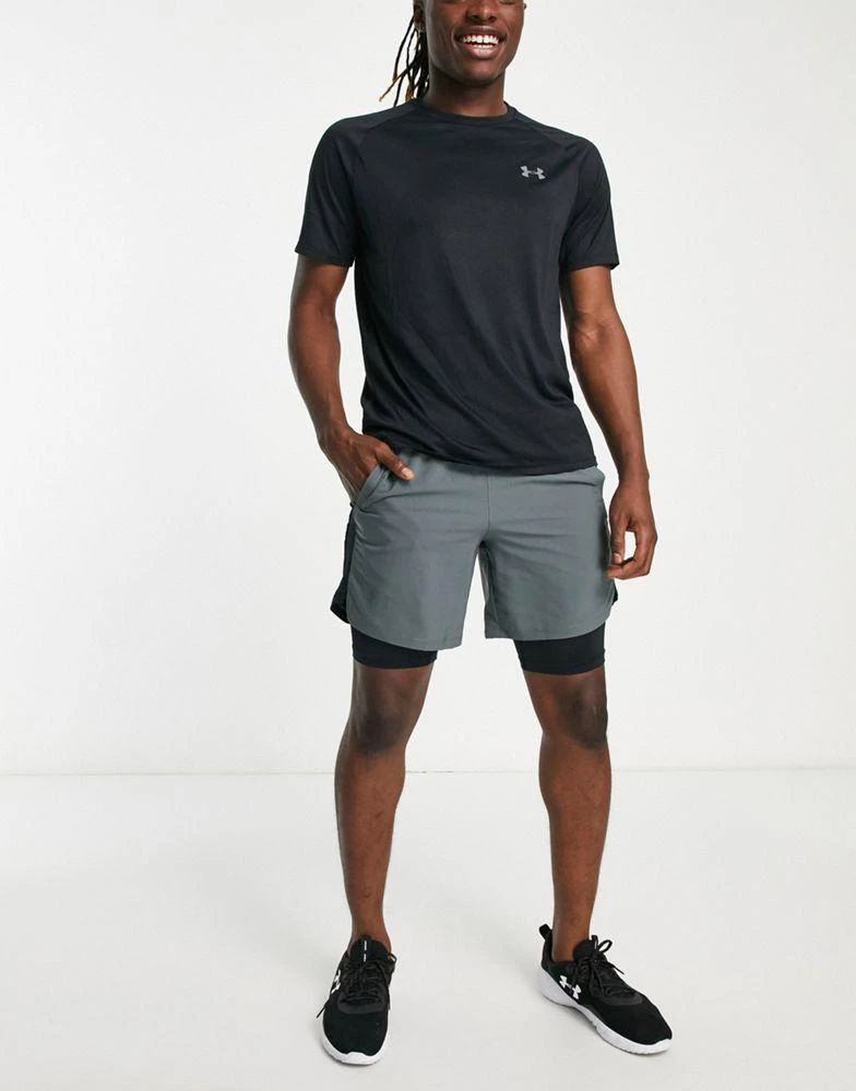 商品Under Armour|Under Armour Running Launch 2 in 1 7inch shorts in grey,价格¥400,第4张图片详细描述