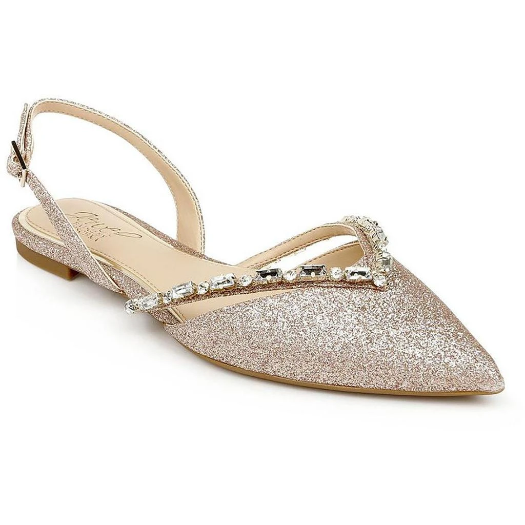 商品Badgley Mischka|Jewel Badgley Mischka Womens Camden Glitter Embellished Slingbacks,价格¥429,第2张图片详细描述